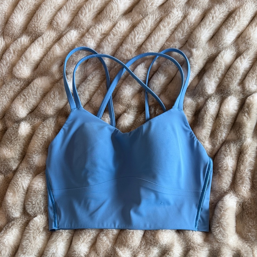 Lululemon Athletica Like A Cloud Light Blue Strappy Sports Bra